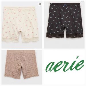 SET OF 3 -AERIE PANTIES HIGH WAISTED BOYSHORTS AND SHOW OFF VINTAGE LACE BOXERS